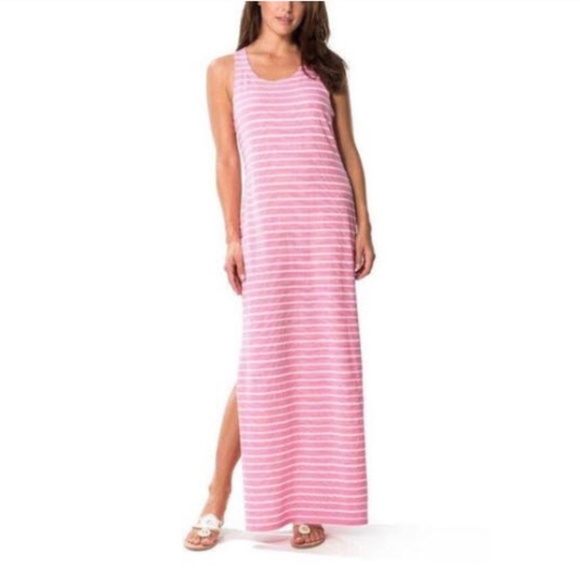 Sable Sts Pink White Striped Maxi Dress 